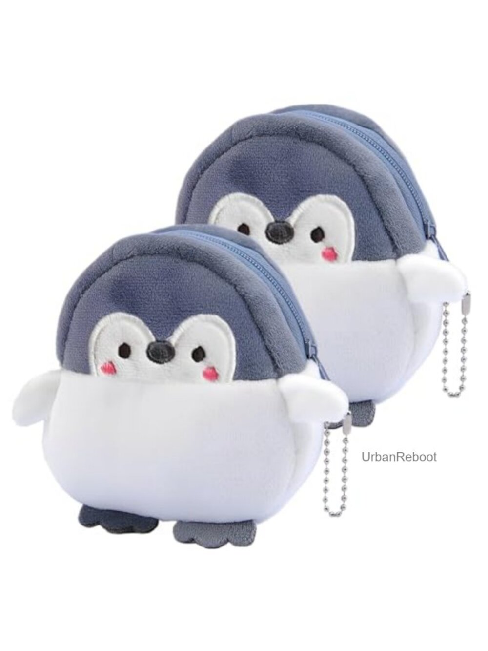 2-Pack Kawaii Penguin Coin Purse Set Keychain Mini Pouch for Kids